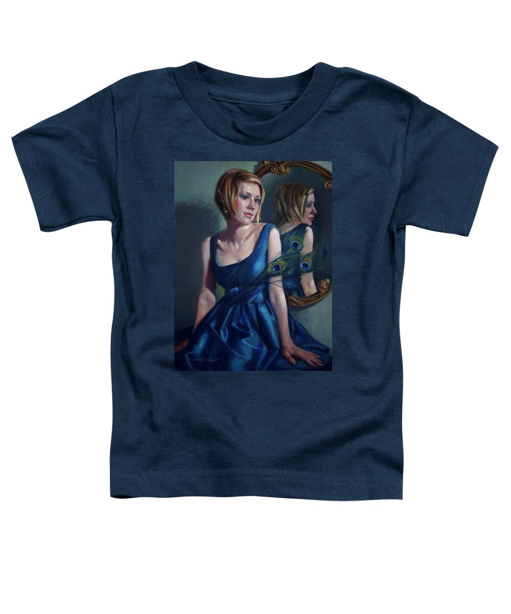 Beautiful Woman Toddler T-Shirt featuring the pastel Blue by Jean Hildebrant