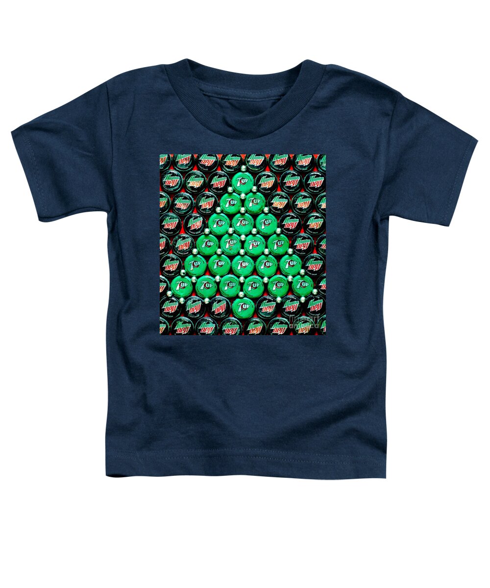 Christmas Toddler T-Shirt featuring the mixed media Bottle Caps Christmas Tree by Christopher Shellhammer