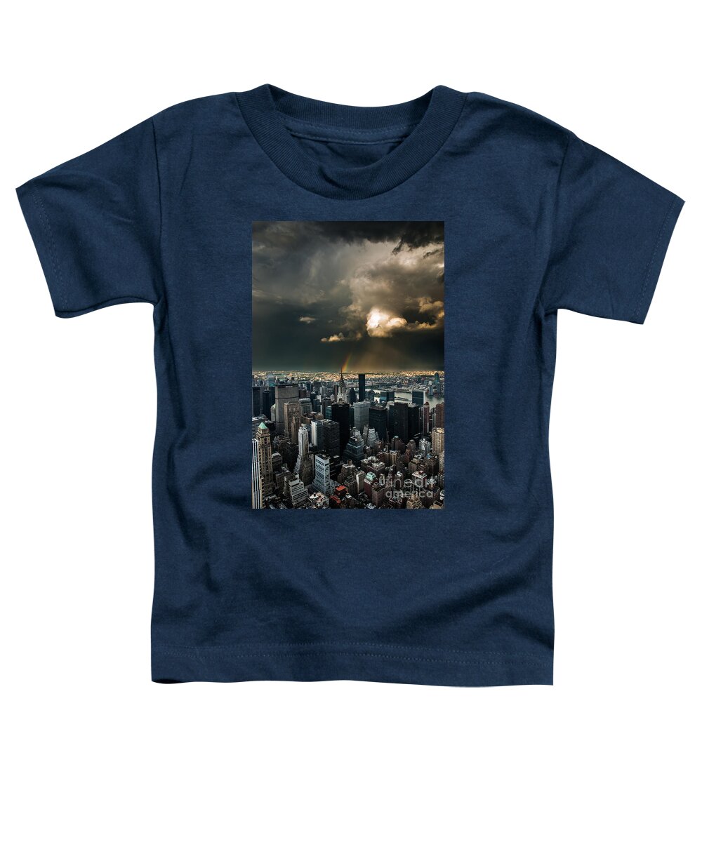 Manhatten Toddler T-Shirt featuring the photograph Great Skies over Manhattan by Hannes Cmarits