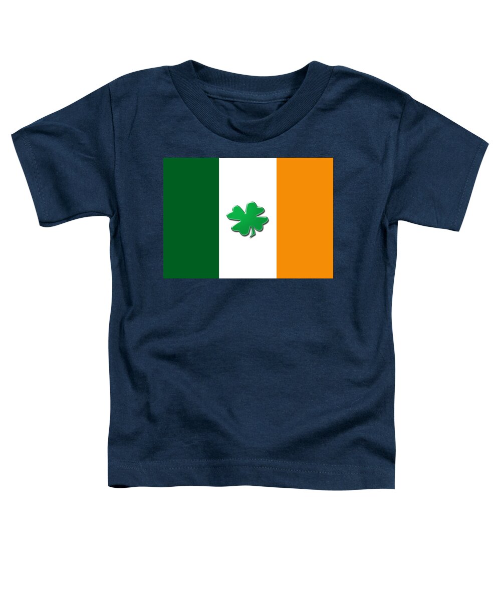 Flags Toddler T-Shirt featuring the digital art Irish shamrock flag by Christopher Rowlands