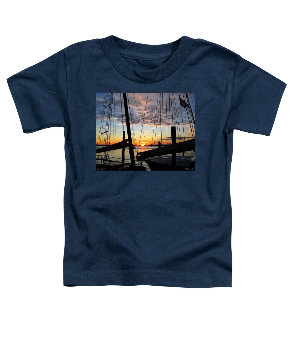 Destin Toddler T-Shirt featuring the photograph Sail At Sunset by Larry Beat