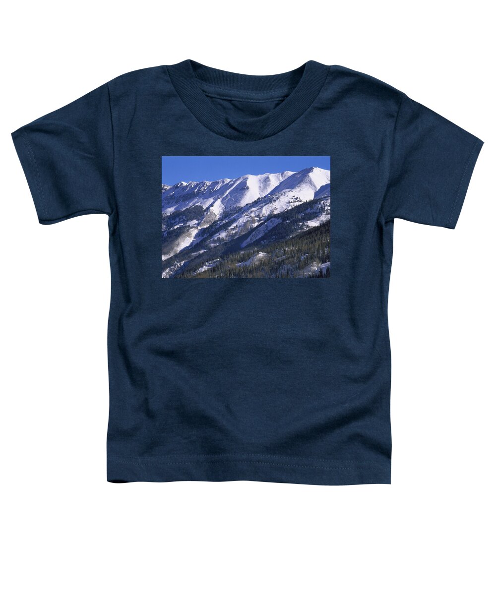 00175020 Toddler T-Shirt featuring the photograph San Juan Mountains Covered In Snow by Tim Fitzharris