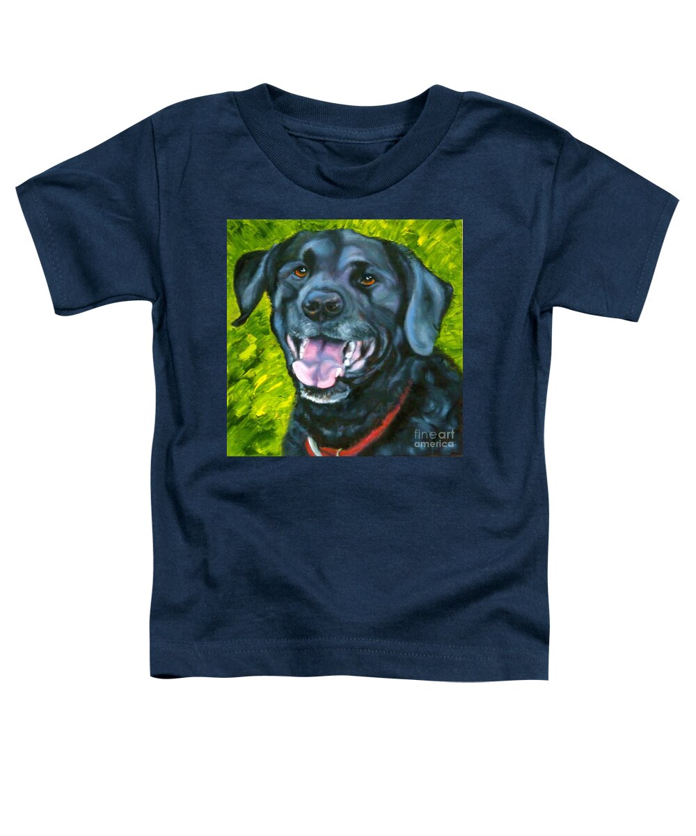 Dog Toddler T-Shirt featuring the painting Smiling Lab by Susan A Becker