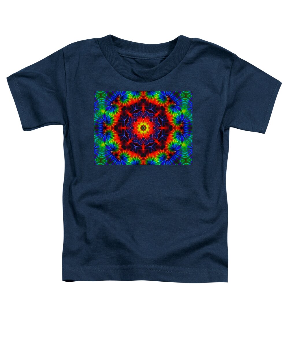 Kaleidoscope Toddler T-Shirt featuring the digital art Tie Dye Kaleidoscope by Lynne Jenkins