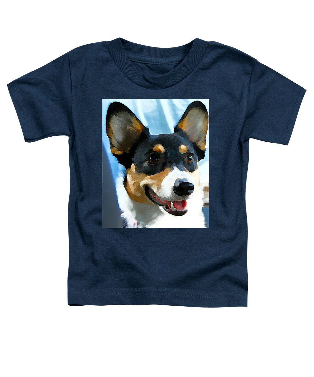 Art Toddler T-Shirt featuring the photograph Tri-Color Welsh Pembroke Corgi Dog by Peggy Franz