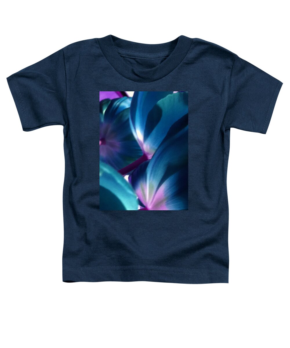 Blue Toddler T-Shirt featuring the photograph Tulip Blues by Kathy Corday