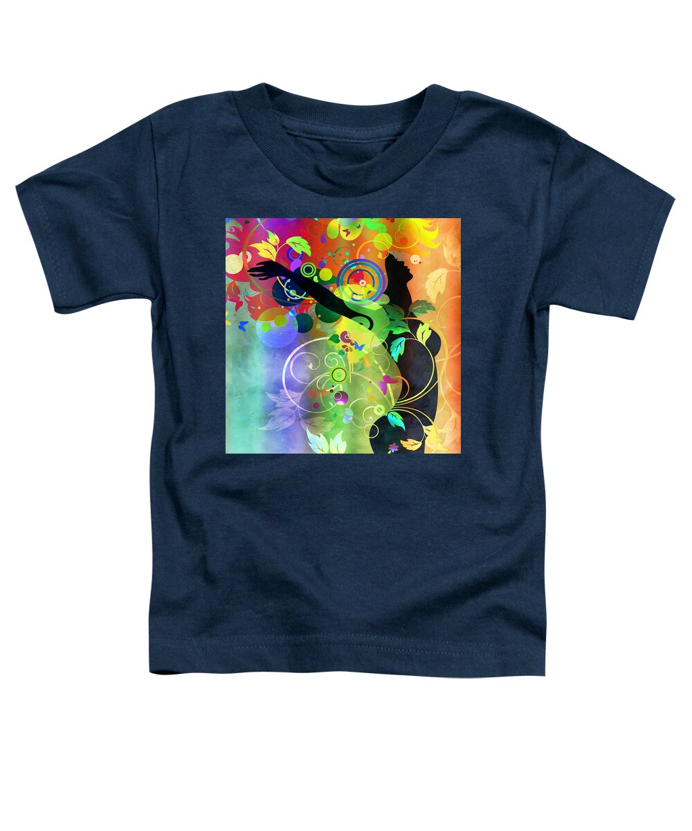 Amaze Toddler T-Shirt featuring the mixed media Wondrous 2 by Angelina Tamez