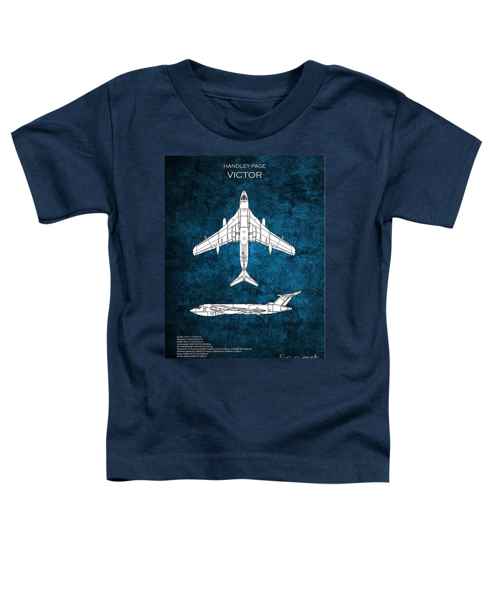 Victor Toddler T-Shirt featuring the digital art Handley Page Victor Blueprint #2 by Airpower Art