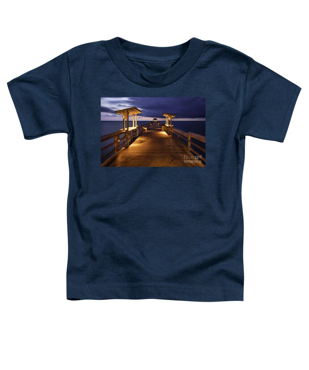 Naples Toddler T-Shirt featuring the photograph Naples Pier Twilight #2 by Brian Jannsen