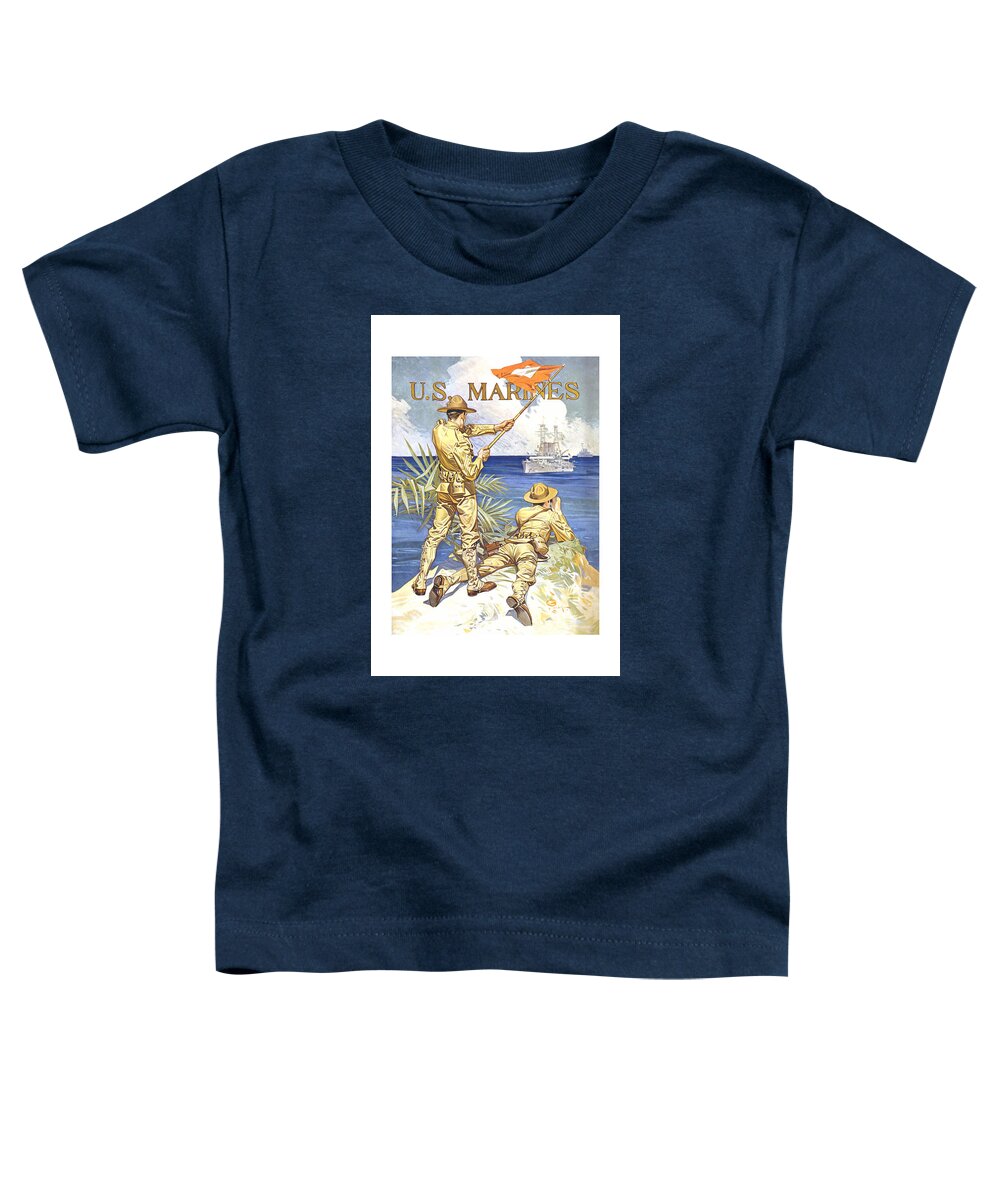 Marines Toddler T-Shirt featuring the painting US Marines - WW1 by War Is Hell Store