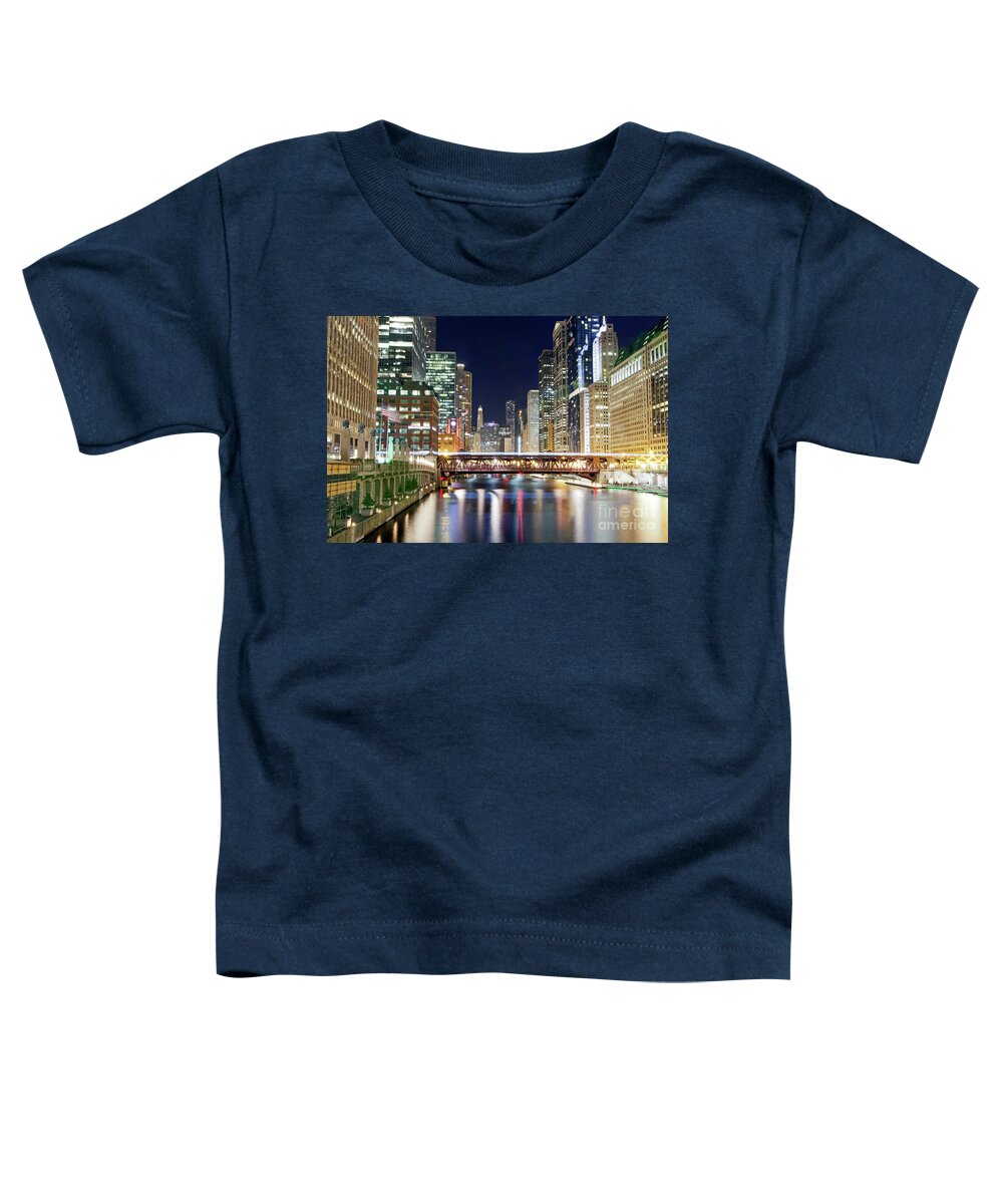 Chicago Toddler T-Shirt featuring the photograph 1433 Chicago River by Steve Sturgill