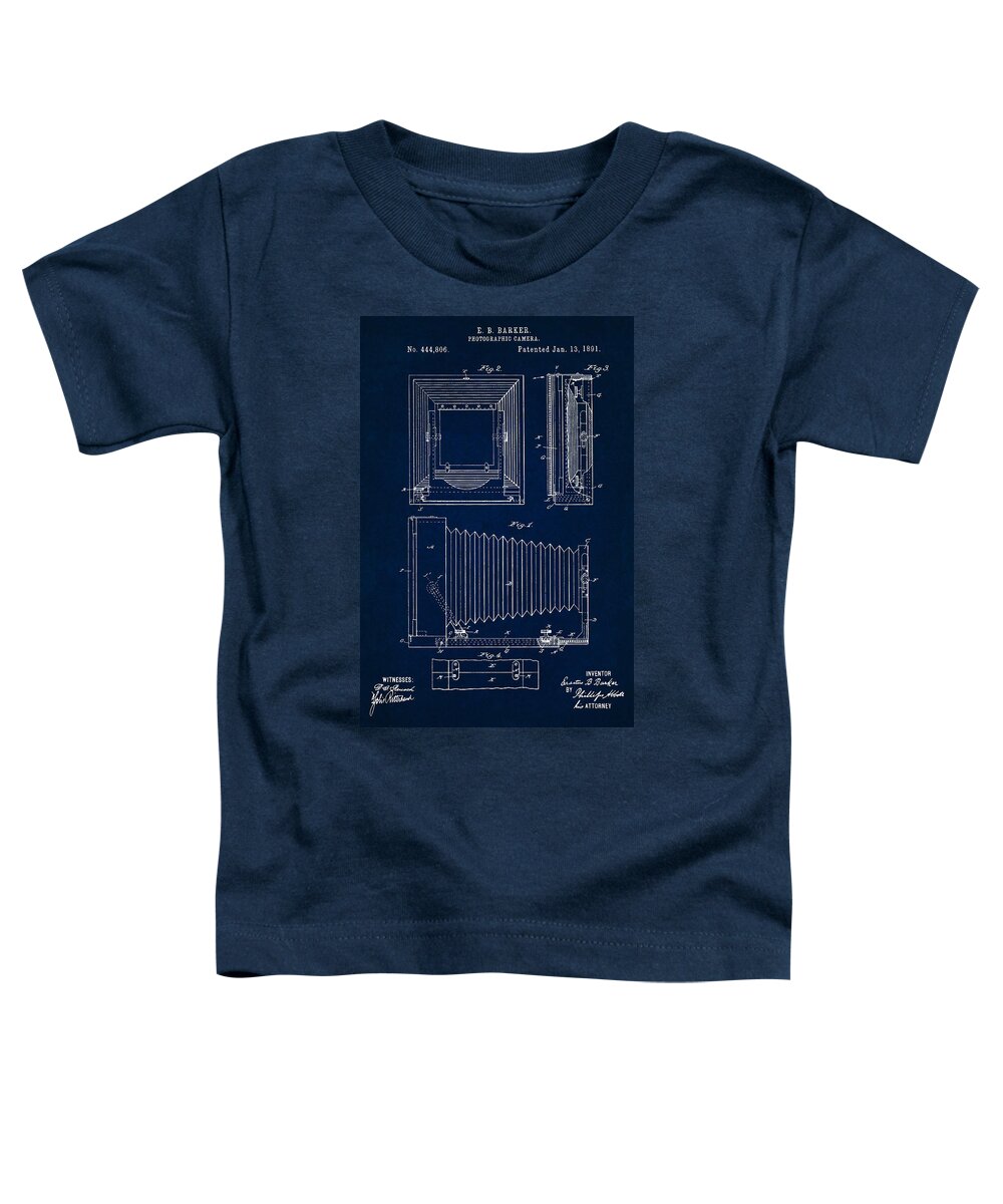 Patent Toddler T-Shirt featuring the digital art 1891 Camera US Patent Invention Drawing - Dark Blue by Todd Aaron