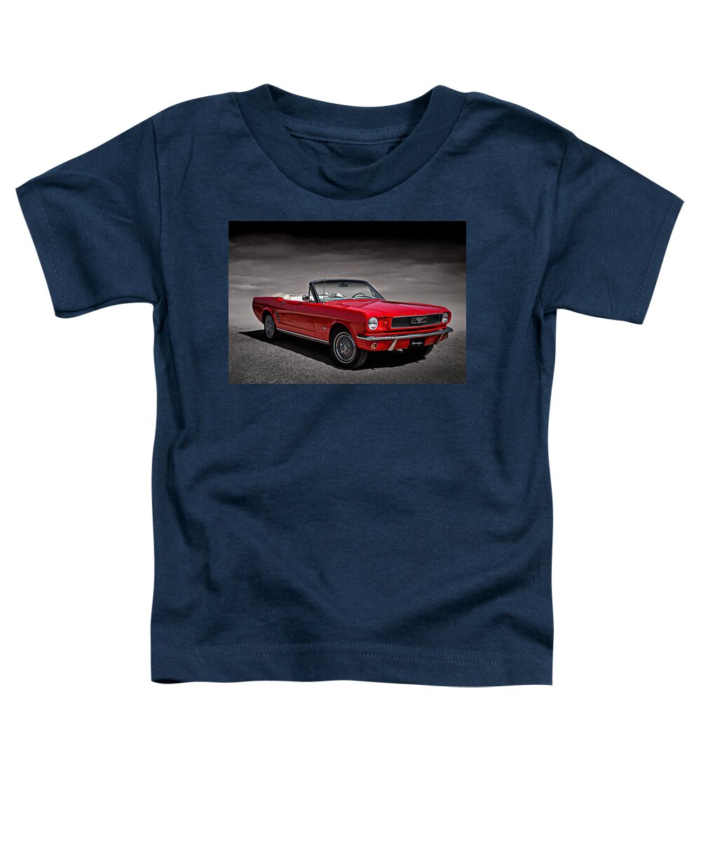 Mustang Toddler T-Shirt featuring the digital art 1966 Ford Mustang Convertible by Douglas Pittman