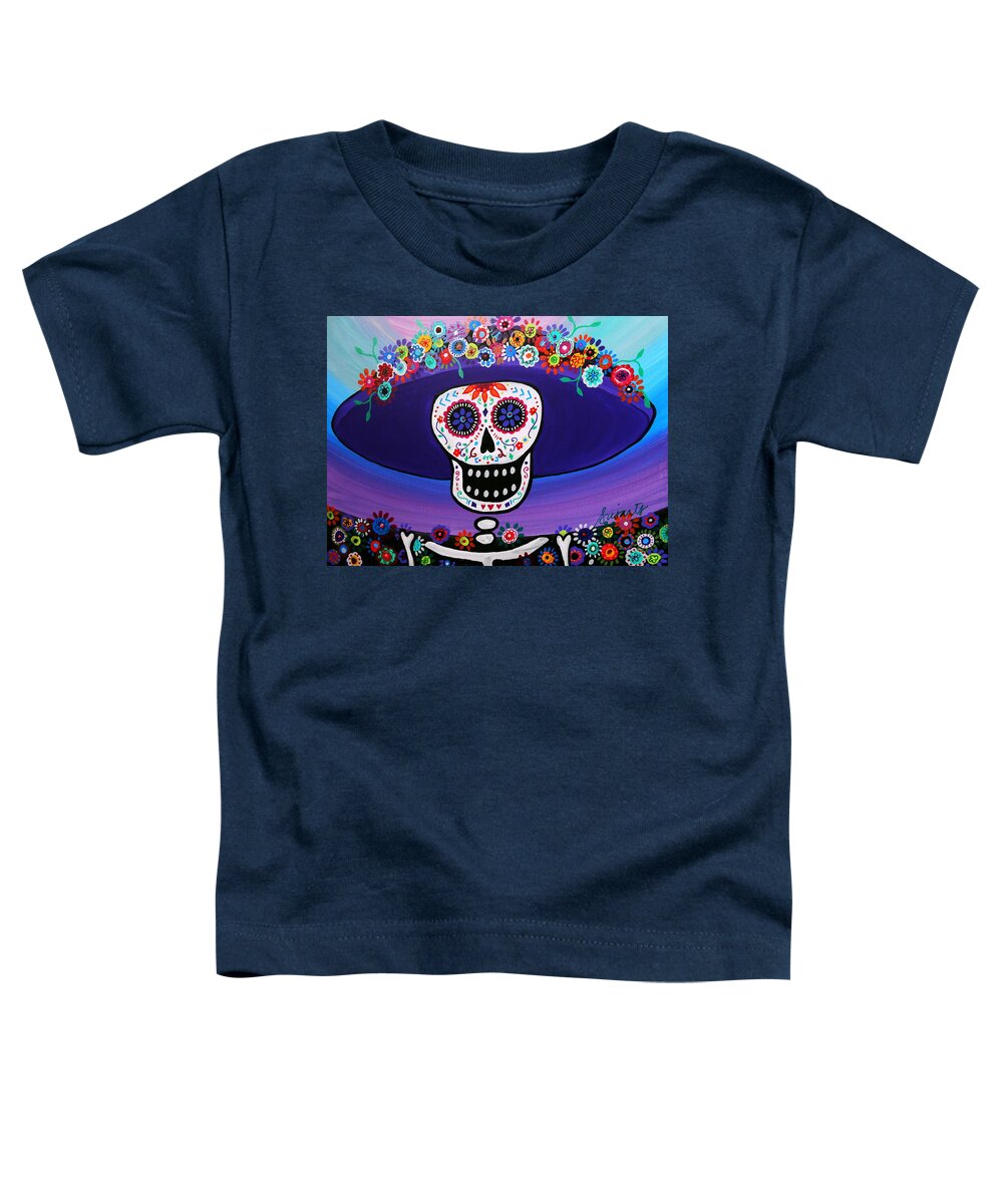 Day Of The Dead Toddler T-Shirt featuring the painting Catrina #4 by Pristine Cartera Turkus