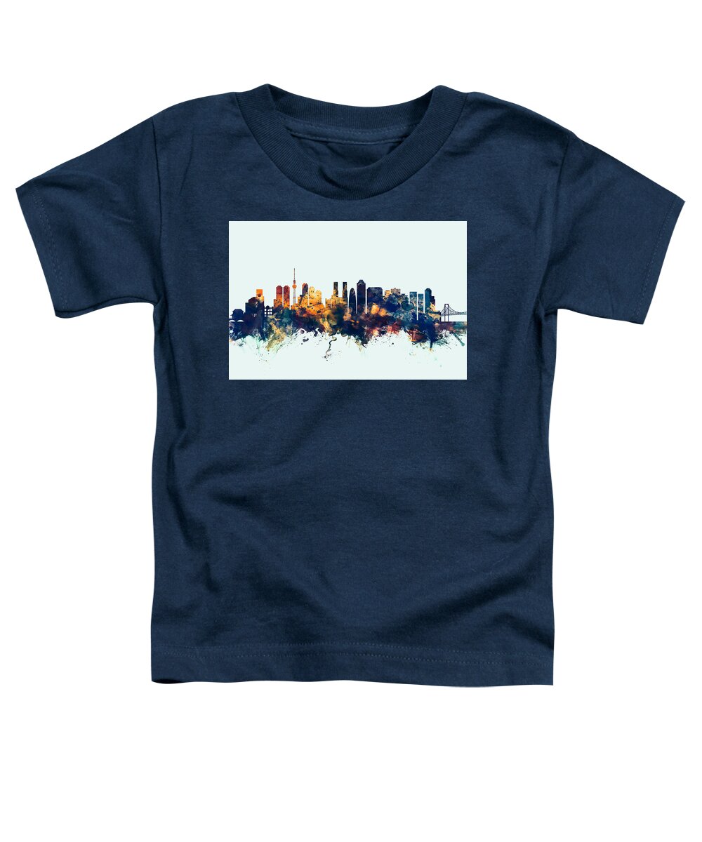City Toddler T-Shirt featuring the digital art Tokyo Japan Skyline #5 by Michael Tompsett