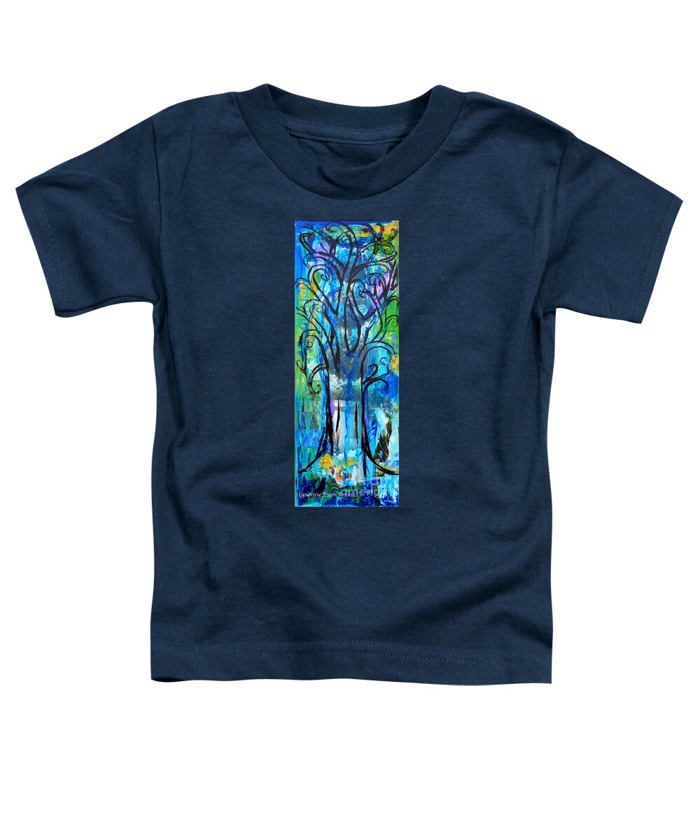 Absolution Toddler T-Shirt featuring the painting Abstract Tree In Spring by Genevieve Esson