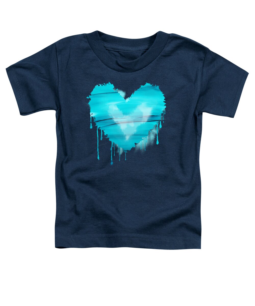 Blue Toddler T-Shirt featuring the painting Adrift in a Sea of Blues Abstract by Nikki Marie Smith
