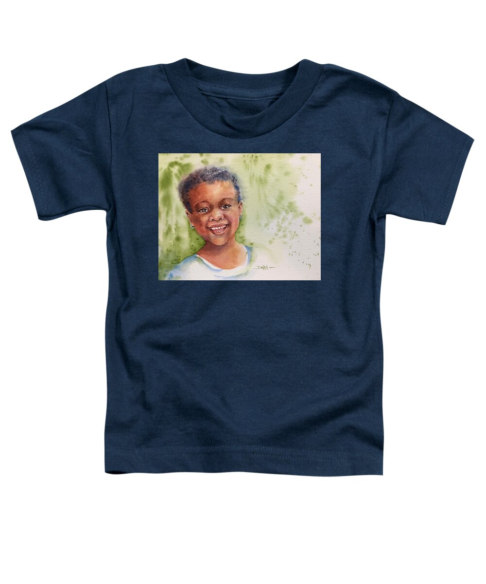 Watercolor Toddler T-Shirt featuring the painting African Girl by Pat Dolan