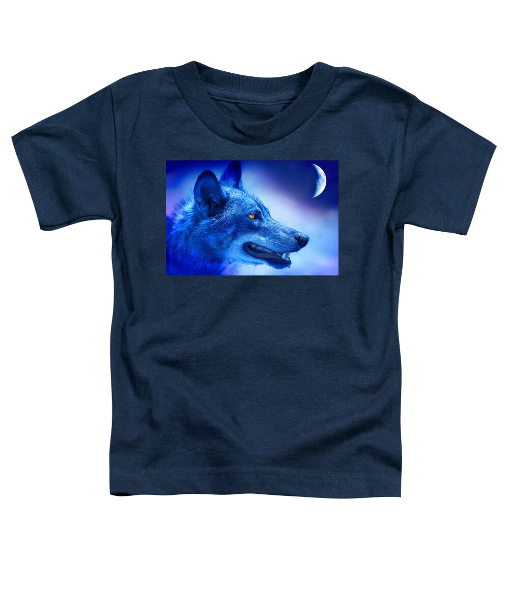 Wolf Toddler T-Shirt featuring the photograph Alpha Wolf by Mal Bray