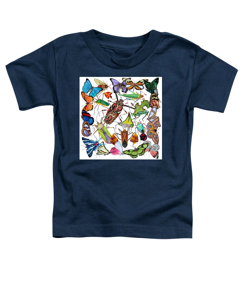 Insects Toddler T-Shirt featuring the painting Amazon Insects by Lucy Arnold