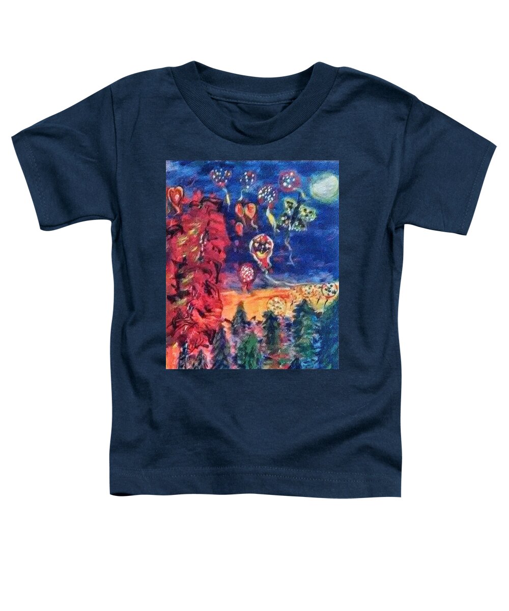 Balloons Toddler T-Shirt featuring the painting Arising Dawn by Suzanne Berthier