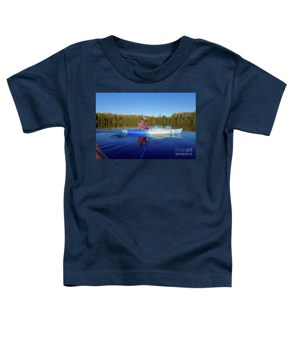 Kayaking Toddler T-Shirt featuring the photograph Autumn Kayaking by Sandra Updyke