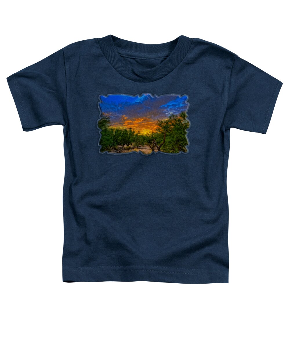 Arizona Toddler T-Shirt featuring the photograph Back Alley Sunset op36 by Mark Myhaver