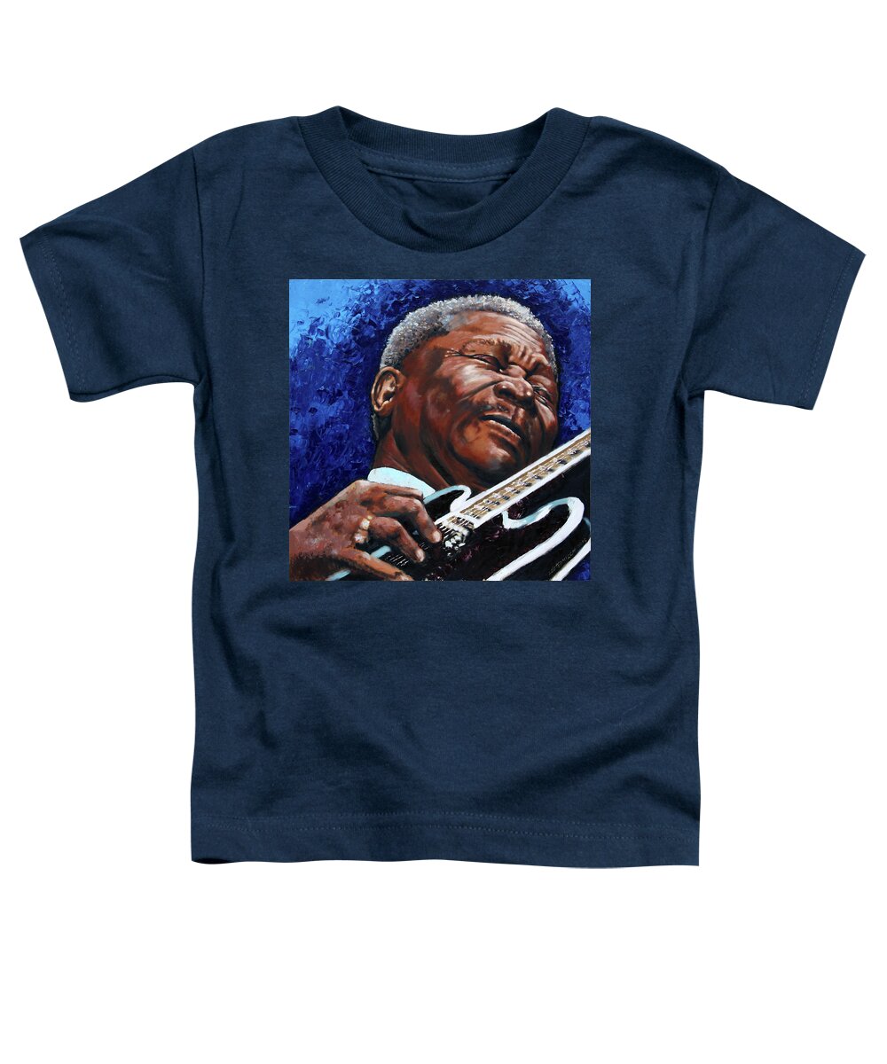 Bb King Toddler T-Shirt featuring the painting BB King by John Lautermilch