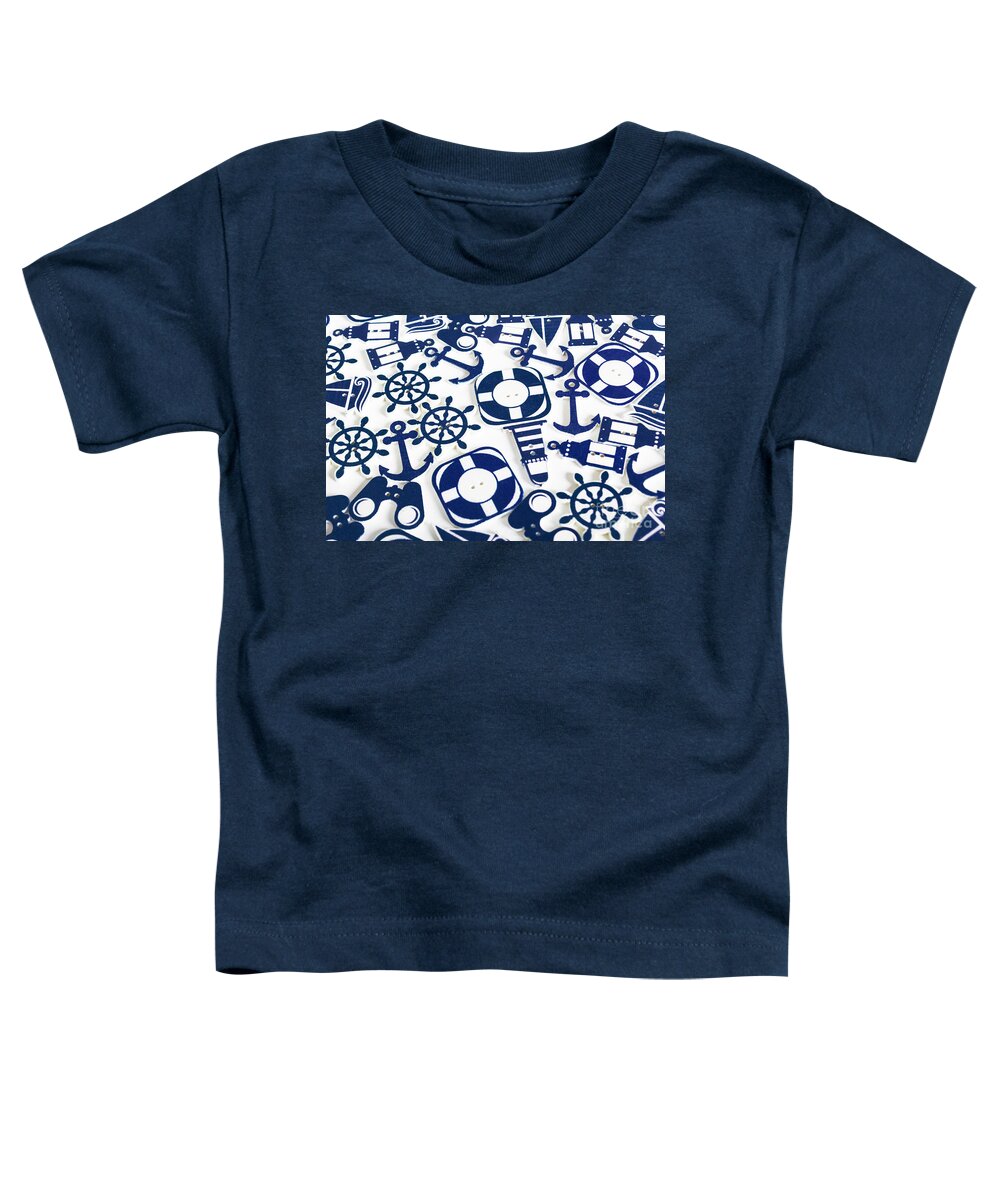 Seafaring Toddler T-Shirt featuring the photograph Beach blue background by Jorgo Photography