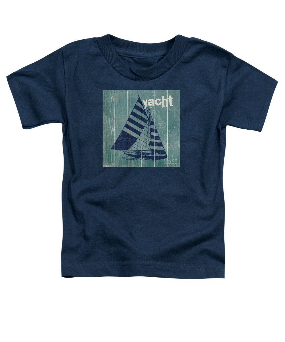 Nautical Toddler T-Shirt featuring the painting Blue Nautical-JP3615 by Jean Plout