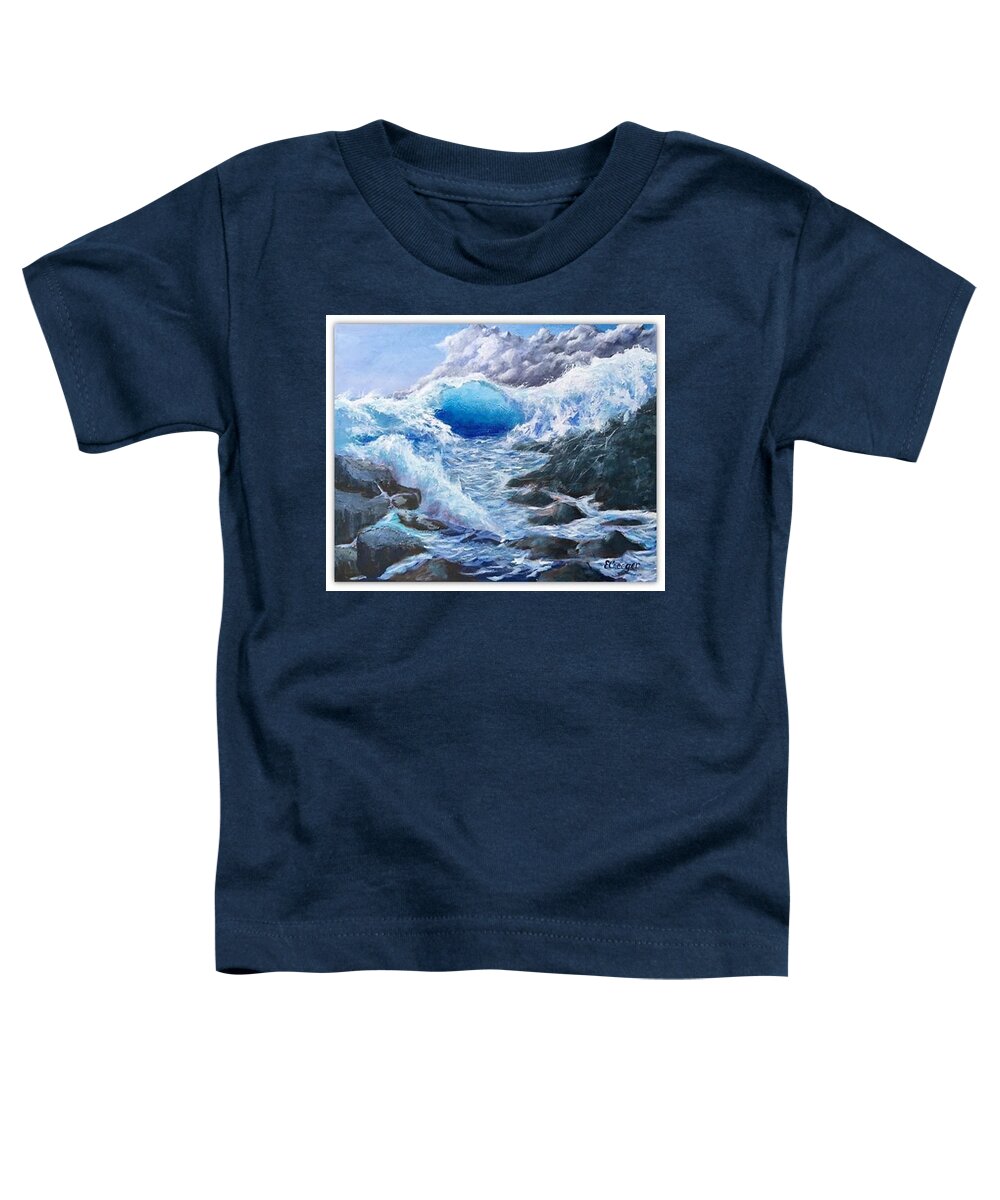 Painting Toddler T-Shirt featuring the painting Blue Storm by Esperanza Creeger