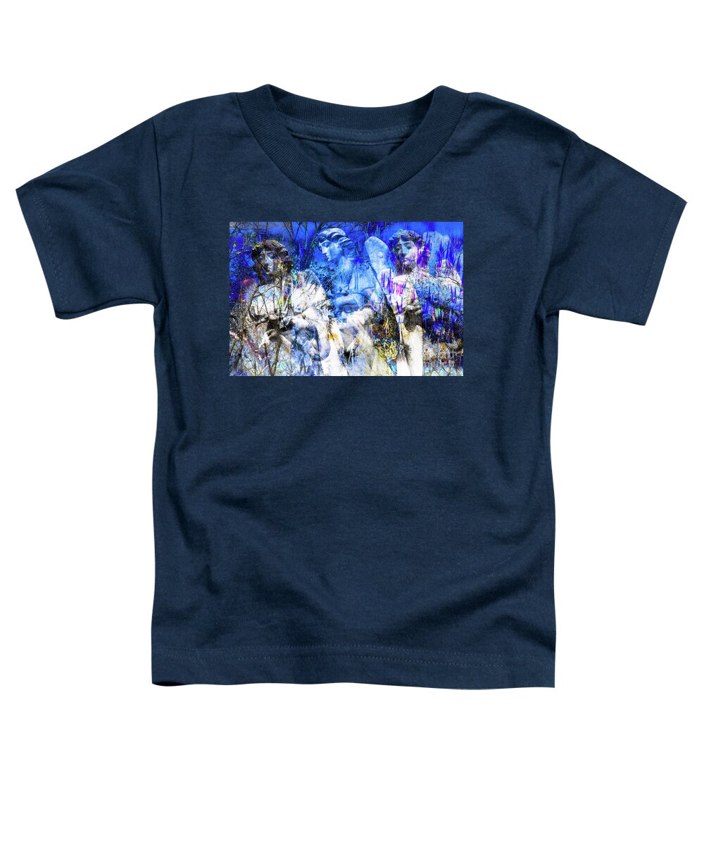 Blue Symphony Of Angels Toddler T-Shirt featuring the digital art BLUE Symphony of ANGELS by Silva Wischeropp