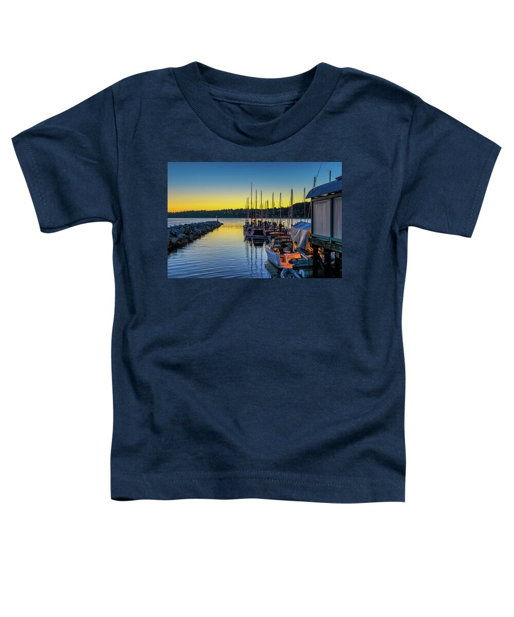 Boat Dock Toddler T-Shirt featuring the photograph Boat Dock, White Rock, BC by Aashish Vaidya