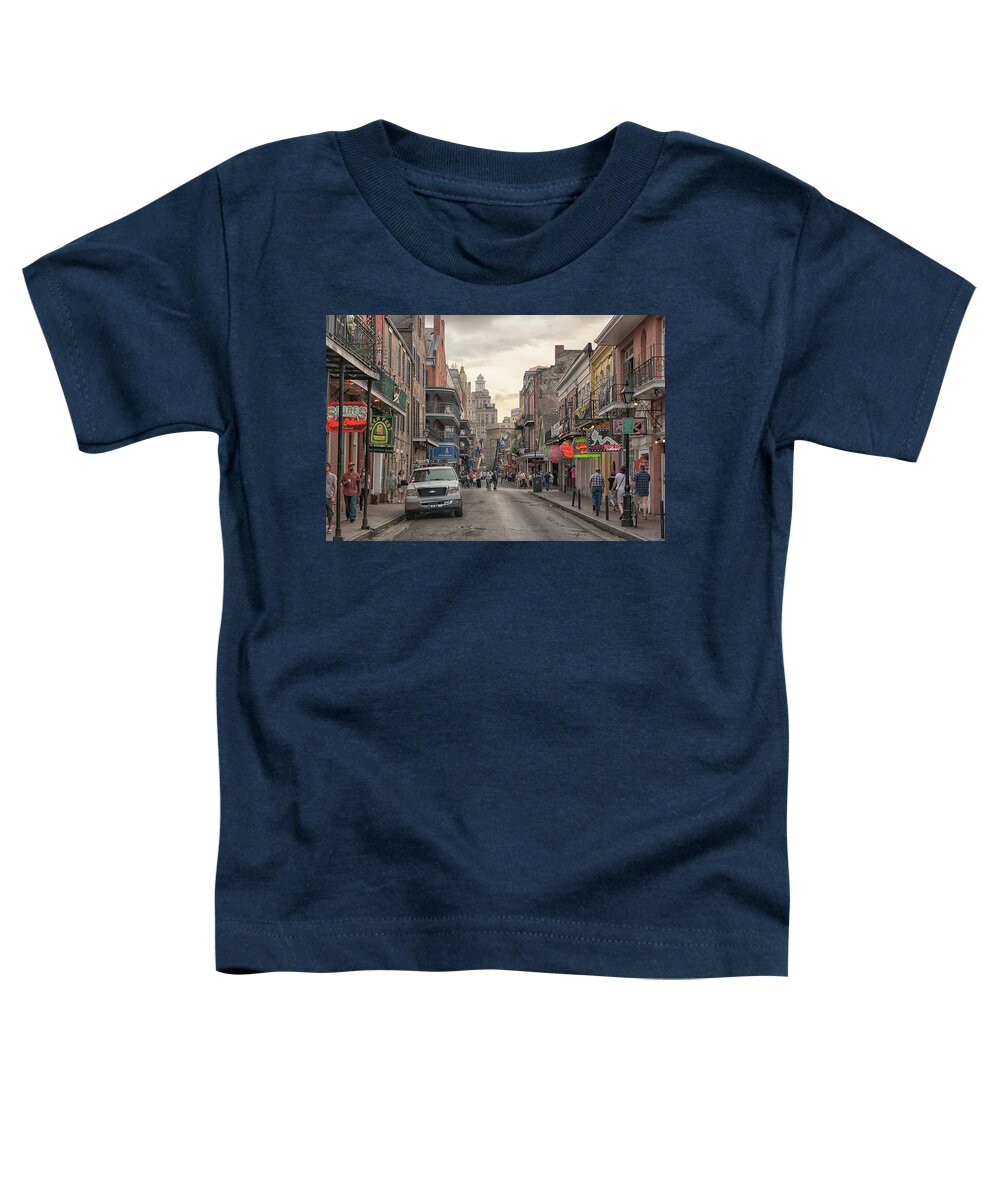 Bourbon Street Toddler T-Shirt featuring the photograph Bourbon Street by Victor Culpepper