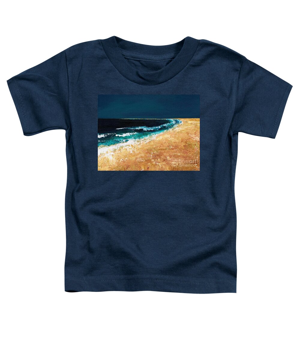 Ocean Tide Toddler T-Shirt featuring the painting Calming waters by Frances Marino