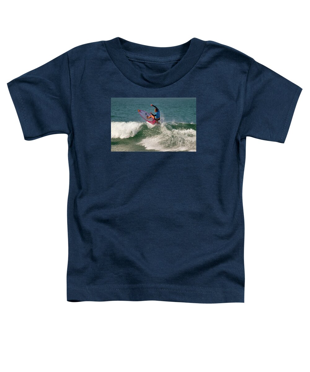 Swatch Trestle Pro 2017 Toddler T-Shirt featuring the photograph Carissa Moore Surfer by Waterdancer