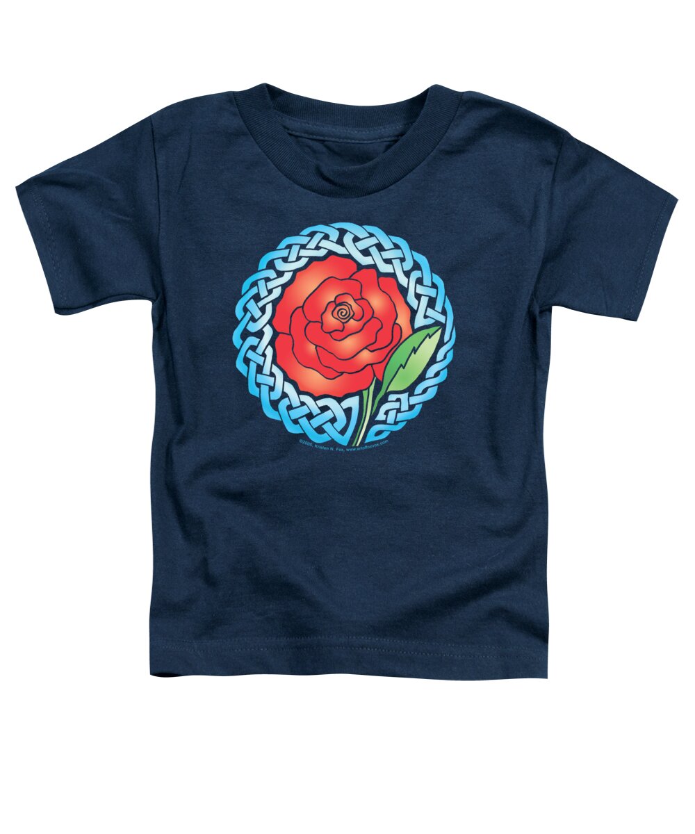 Artoffoxvox Toddler T-Shirt featuring the mixed media Celtic Rose Stained Glass by Kristen Fox