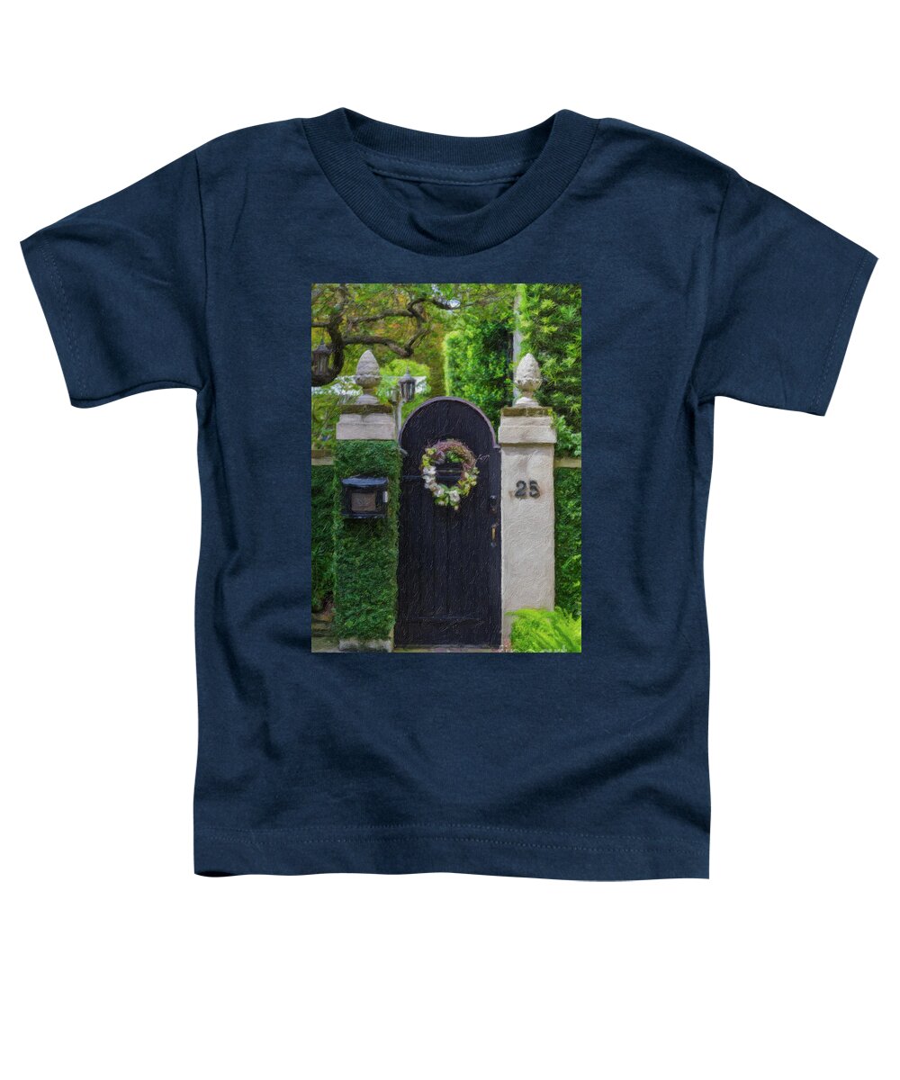 Door Toddler T-Shirt featuring the painting Charleston Courtyard Entrance by Dale Powell