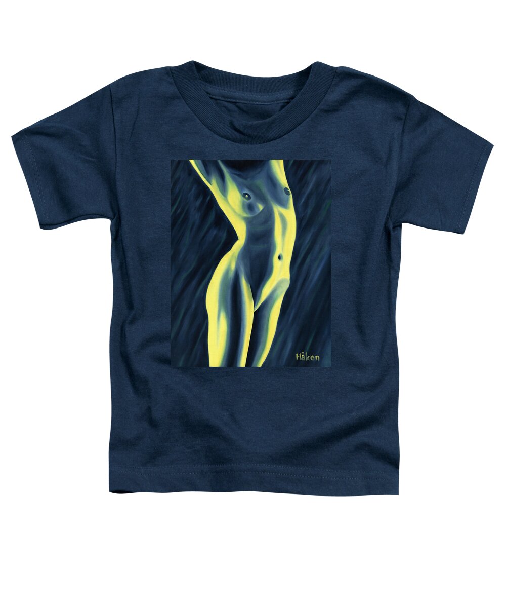 Nude Toddler T-Shirt featuring the painting Chiaroscuro by Hakon Soreide