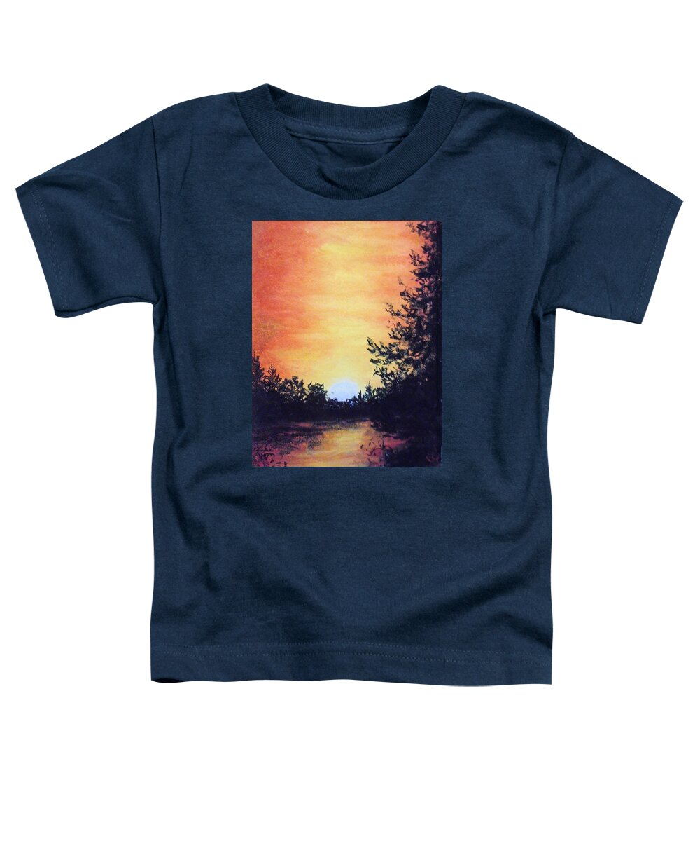 Sunset Painting Toddler T-Shirt featuring the painting Citrin Cleansed by Jen Shearer