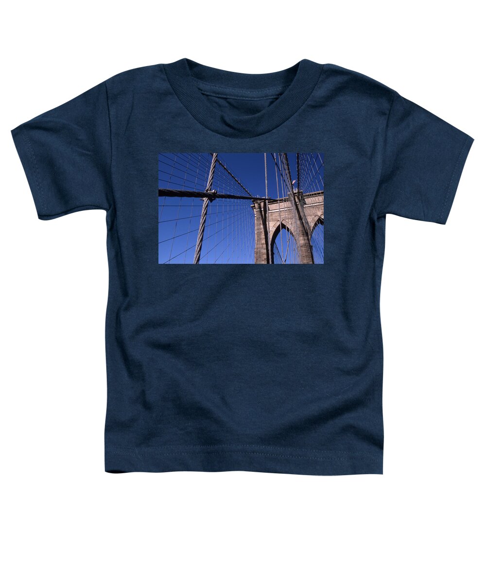 Landscape Brooklyn Bridge New York City Toddler T-Shirt featuring the photograph Cnrg0405 by Henry Butz