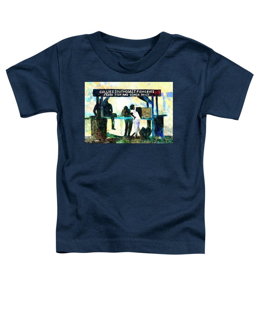 Watercolor Toddler T-Shirt featuring the painting Collies Southcoast Fisheries by Rick Mosher