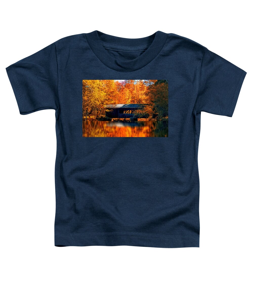 Covered Bridge Toddler T-Shirt featuring the photograph Covered Bridge by Joann Vitali