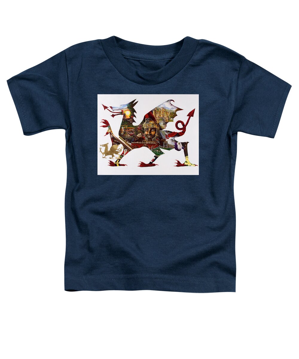 Wales. Toddler T-Shirt featuring the painting Cymra Dragon by John Palliser