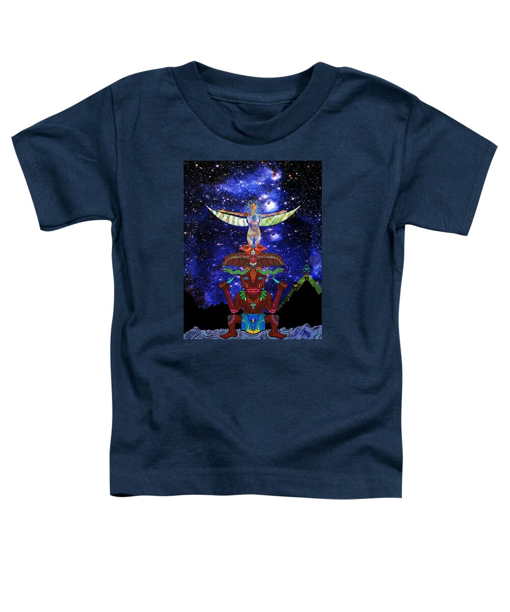 Totem Toddler T-Shirt featuring the digital art Dance in between Worlds by Myztico Campo