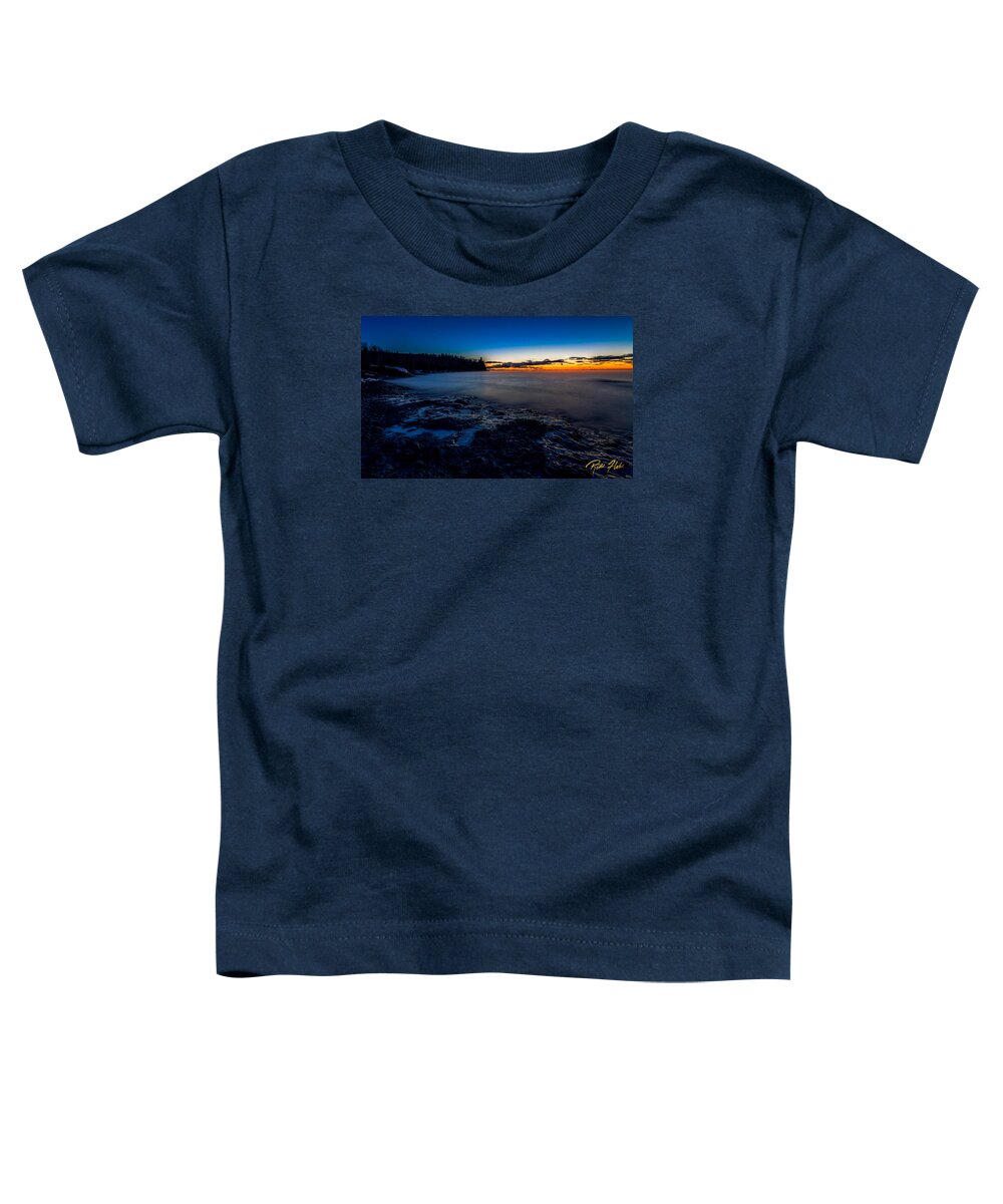 Lake Toddler T-Shirt featuring the photograph Dawn at Split Rock by Rikk Flohr