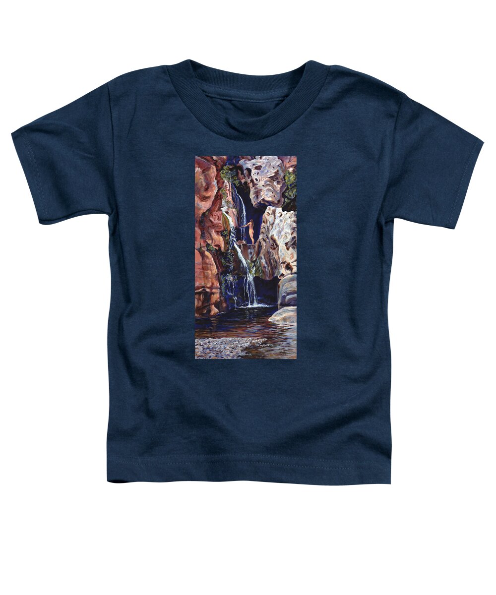Landscape Toddler T-Shirt featuring the painting Elves Chasm by Page Holland