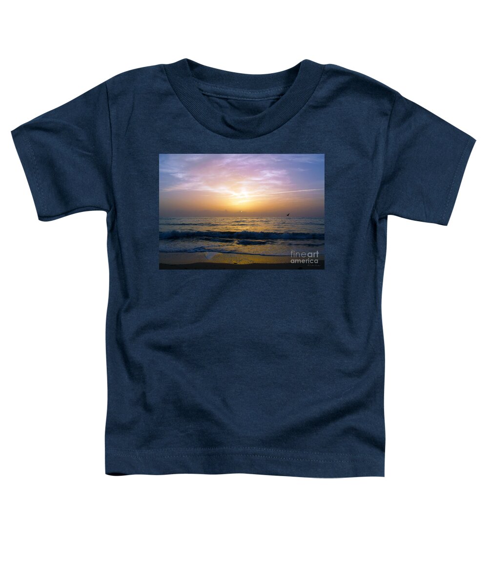 Sunrise Toddler T-Shirt featuring the photograph Treasure Coast Florida Tropical Sunrise Seascape B3 by Ricardos Creations
