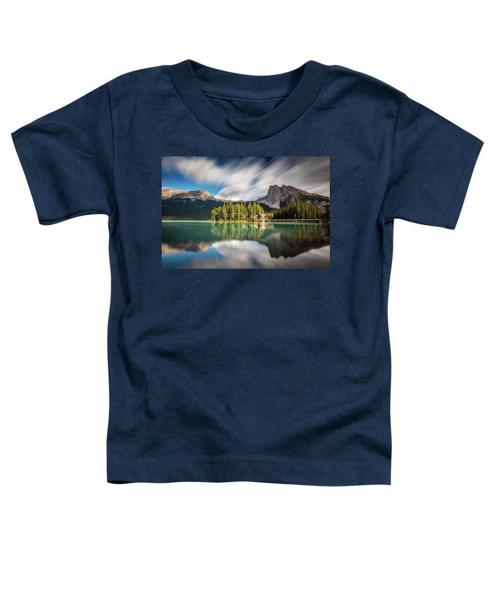 Emerald Lake Toddler T-Shirt featuring the photograph Emerald Lake Lodge in Yoho National Park by Pierre Leclerc Photography
