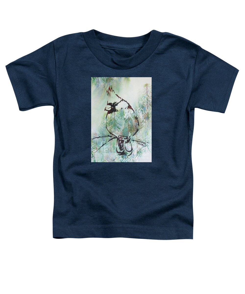 Nancy Charbeneau Toddler T-Shirt featuring the painting Experimental Cardinal by Nancy Charbeneau